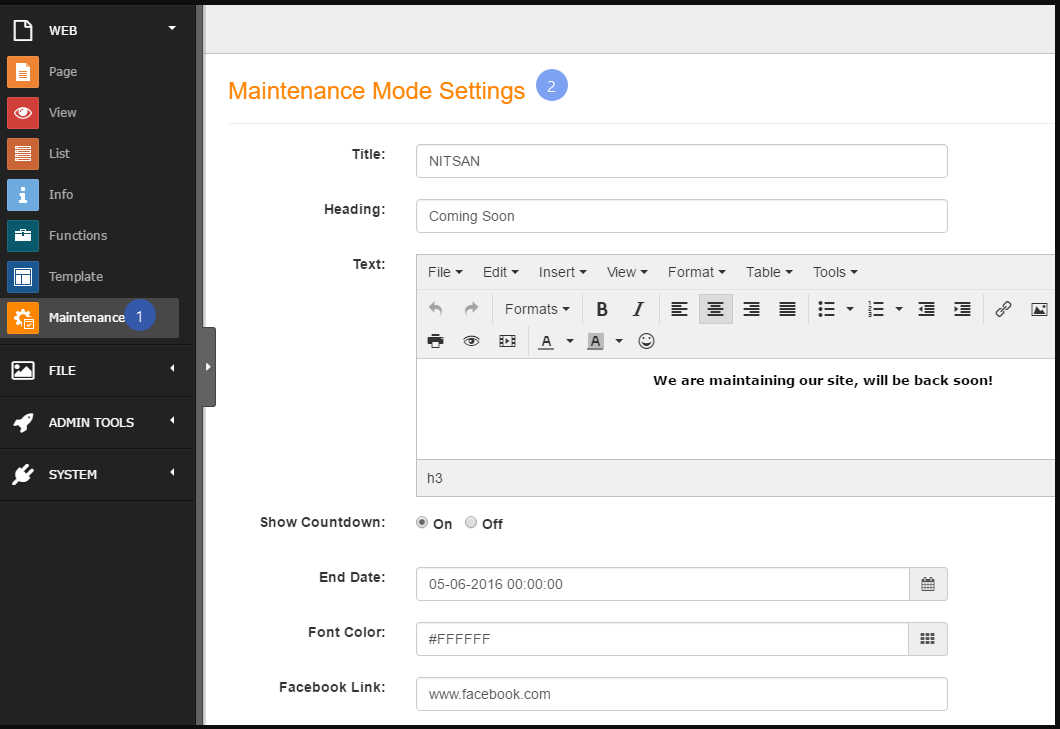 Backend Module Maintenance