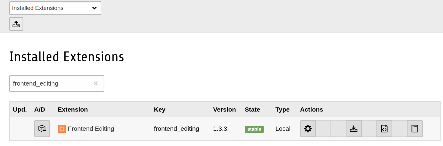 Enable EXT:frontend_editing