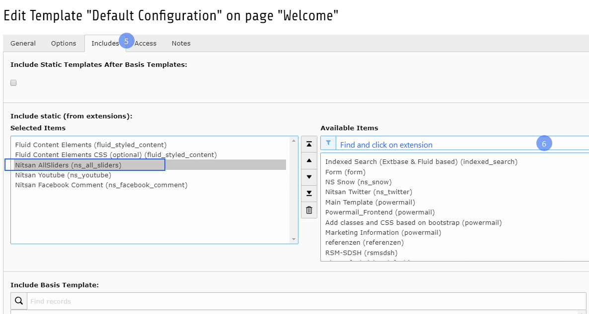 Verify that your selected extension move to the selected items.