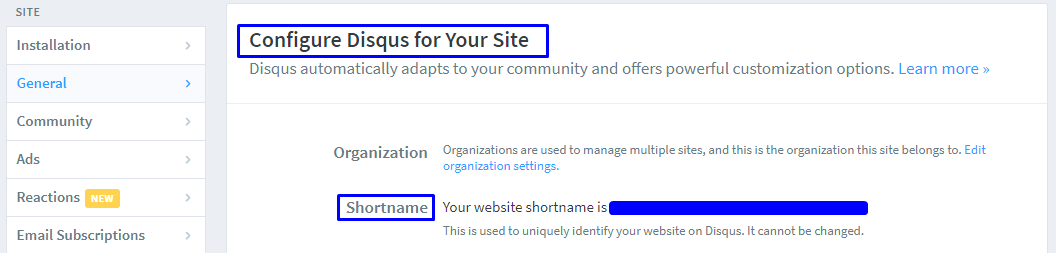 How to get Shortname