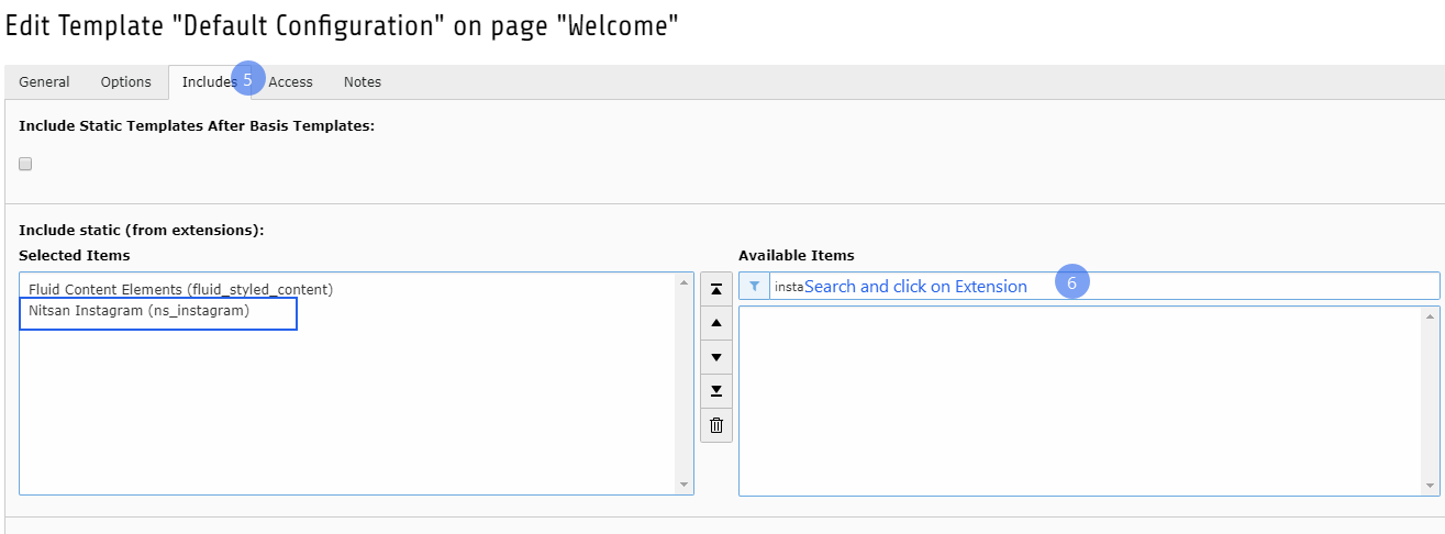 Verify that your selected extension move to the selected items