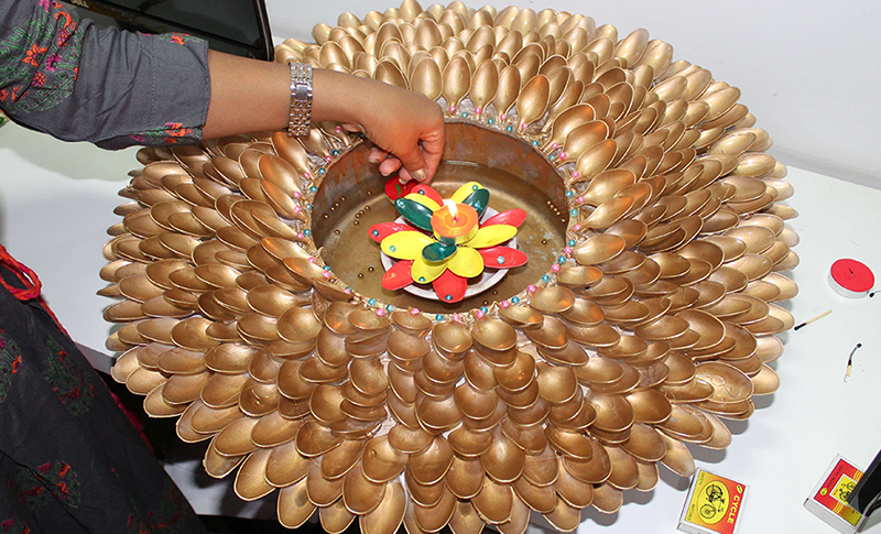 Diya Decoration at NITSAN Diwali Celebration 