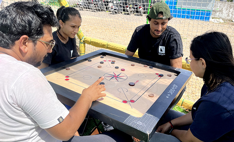 Carrom champions in action!